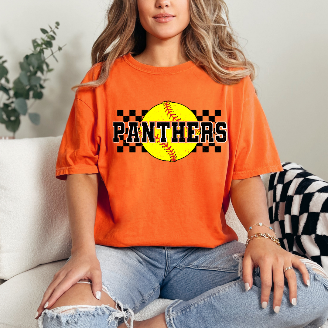 Panthers Checkered Softball (short sleeve, long sleeve, sweatshirt, hoodie)