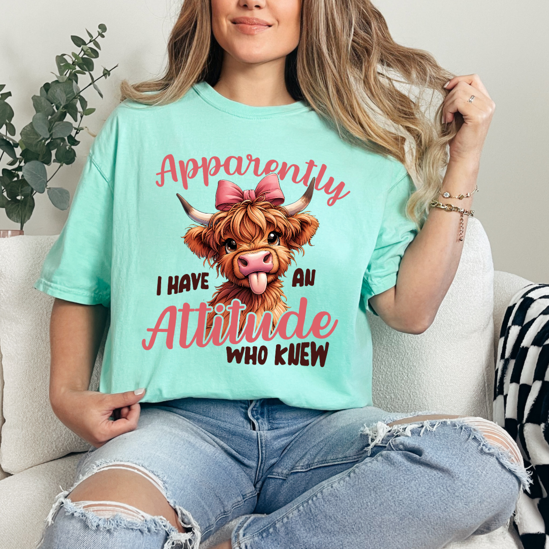 Apparently I Have an Attitude Highland Cow Shirt