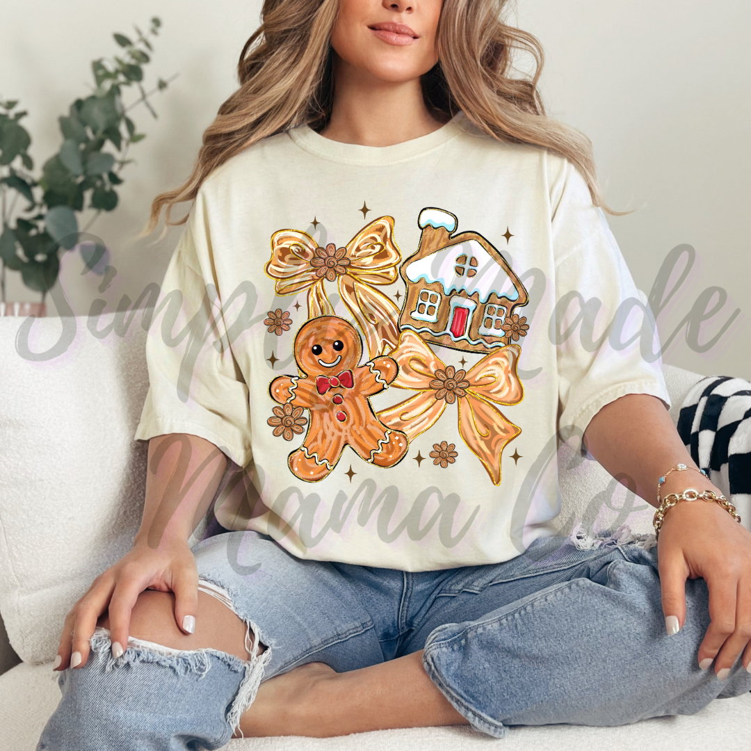 Gingerbread and Bow Collage Comfort Color