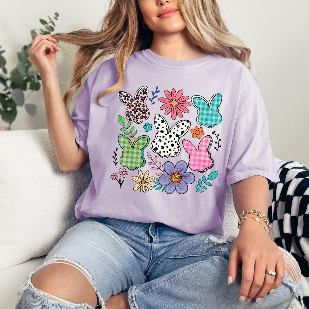 Bunnies and Flowers Comfort Color