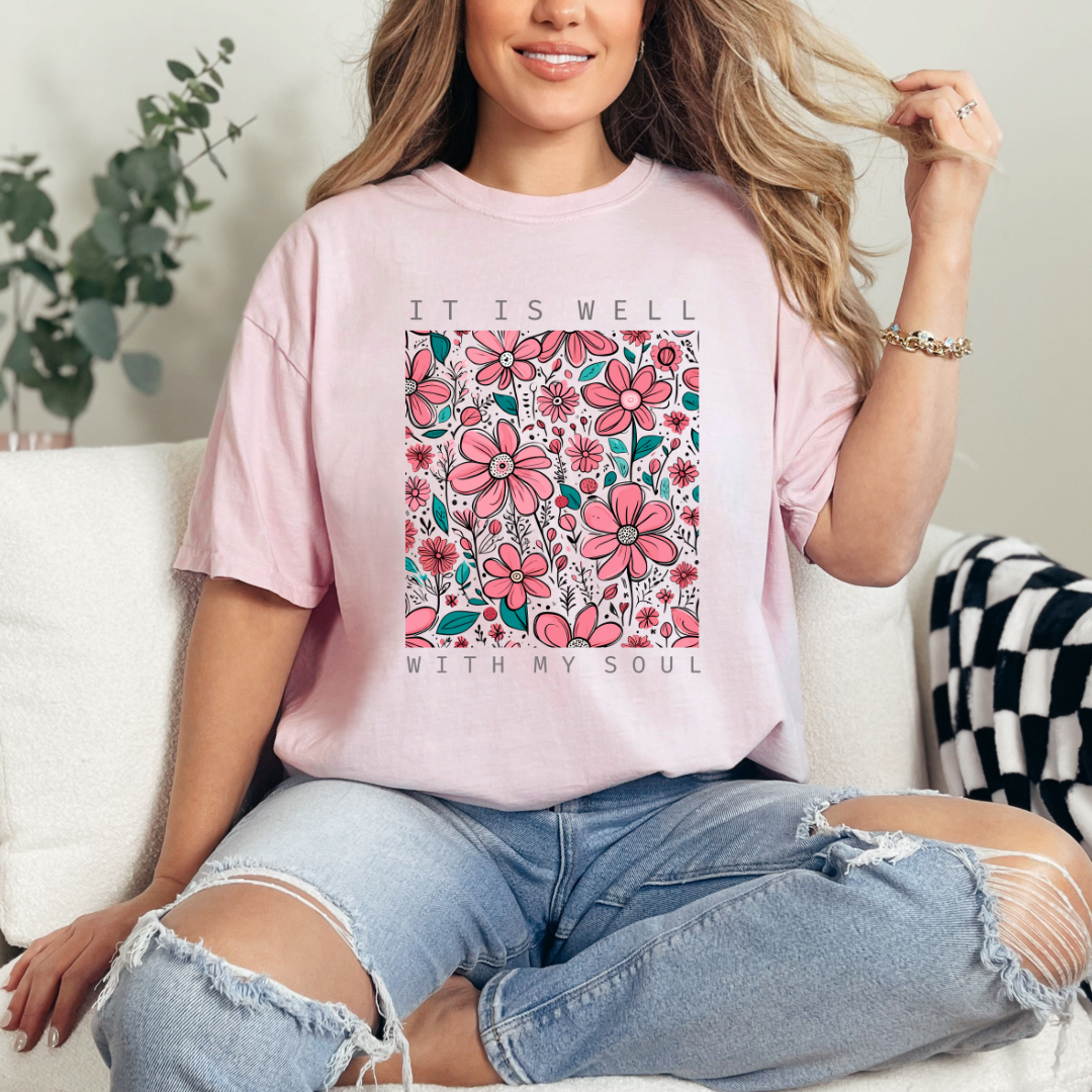 It Is Well With My Soul Floral Shirt