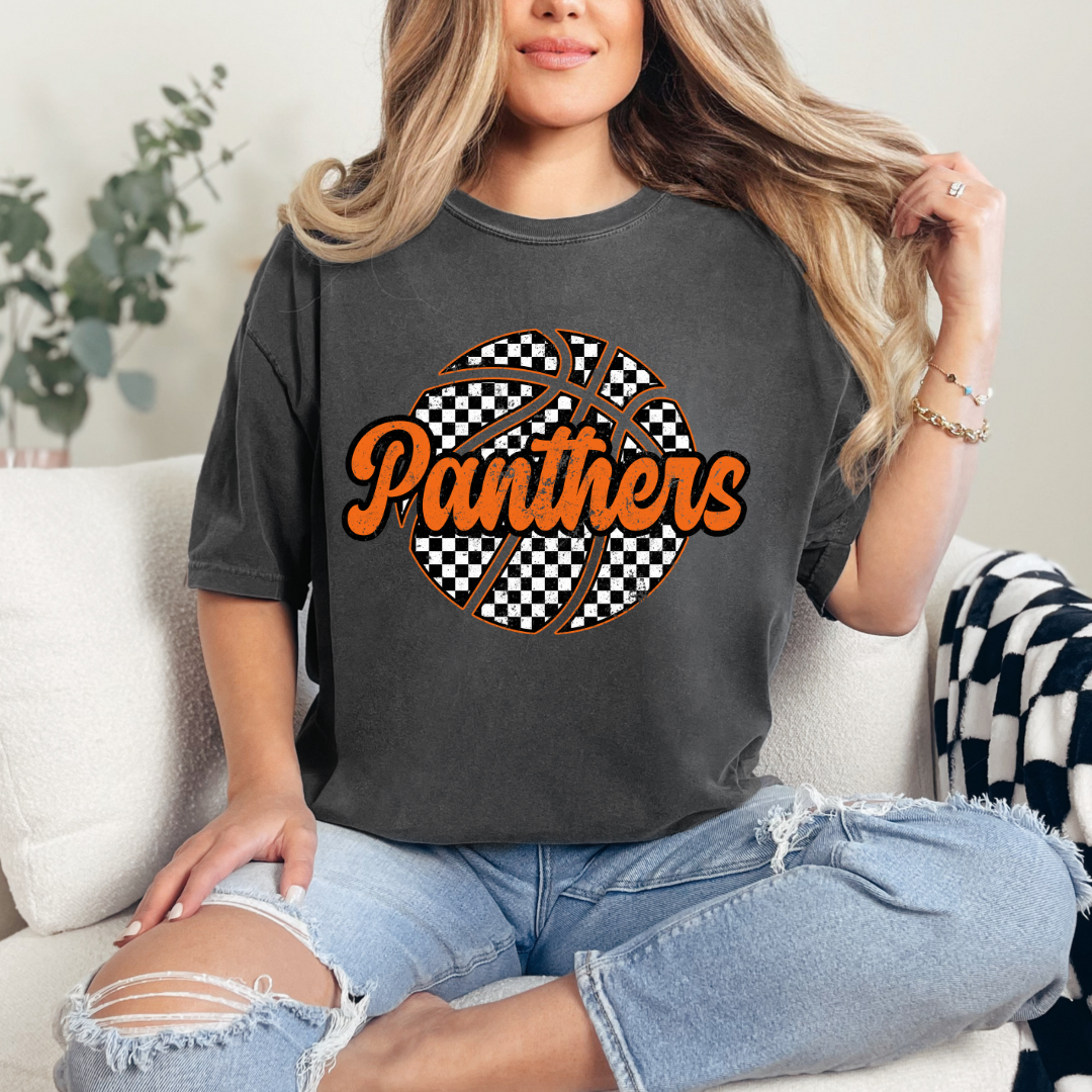 Panthers Checkered Basketball (short sleeve, long sleeve, sweatshirt, hoodie)