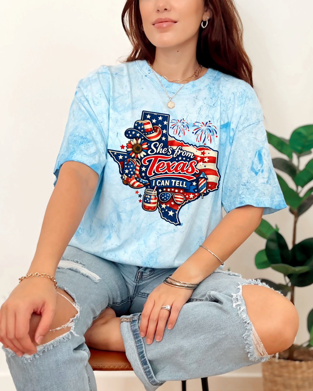 Patriotic She's From Texas Comfort Color