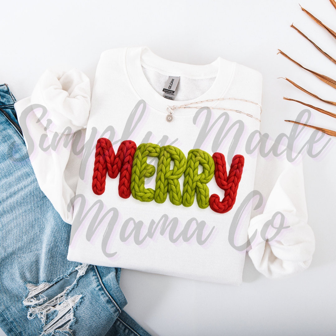 Merry Faux Yarn Sweatshirt