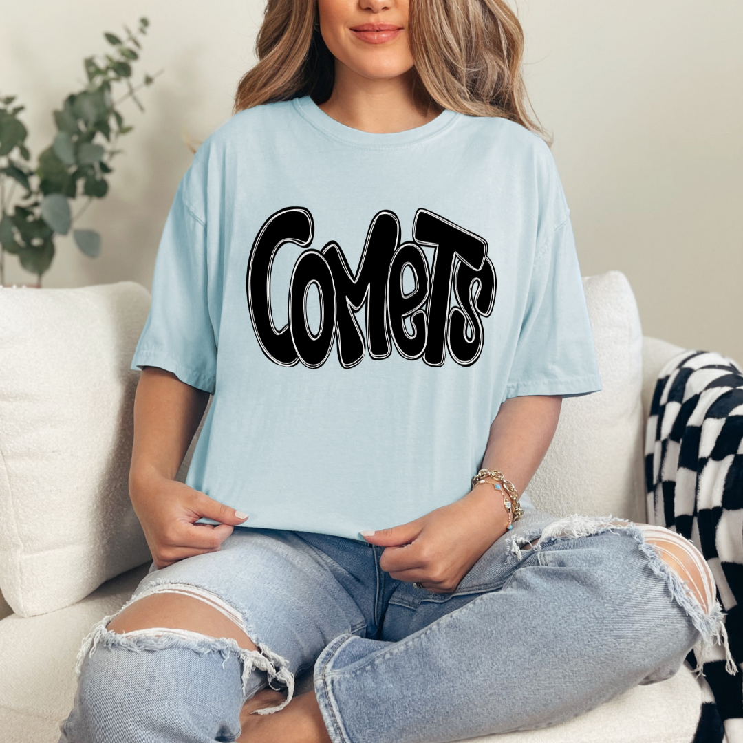 Comets Bubble Letter (short sleeve, long sleeve, sweatshirt, hoodie)