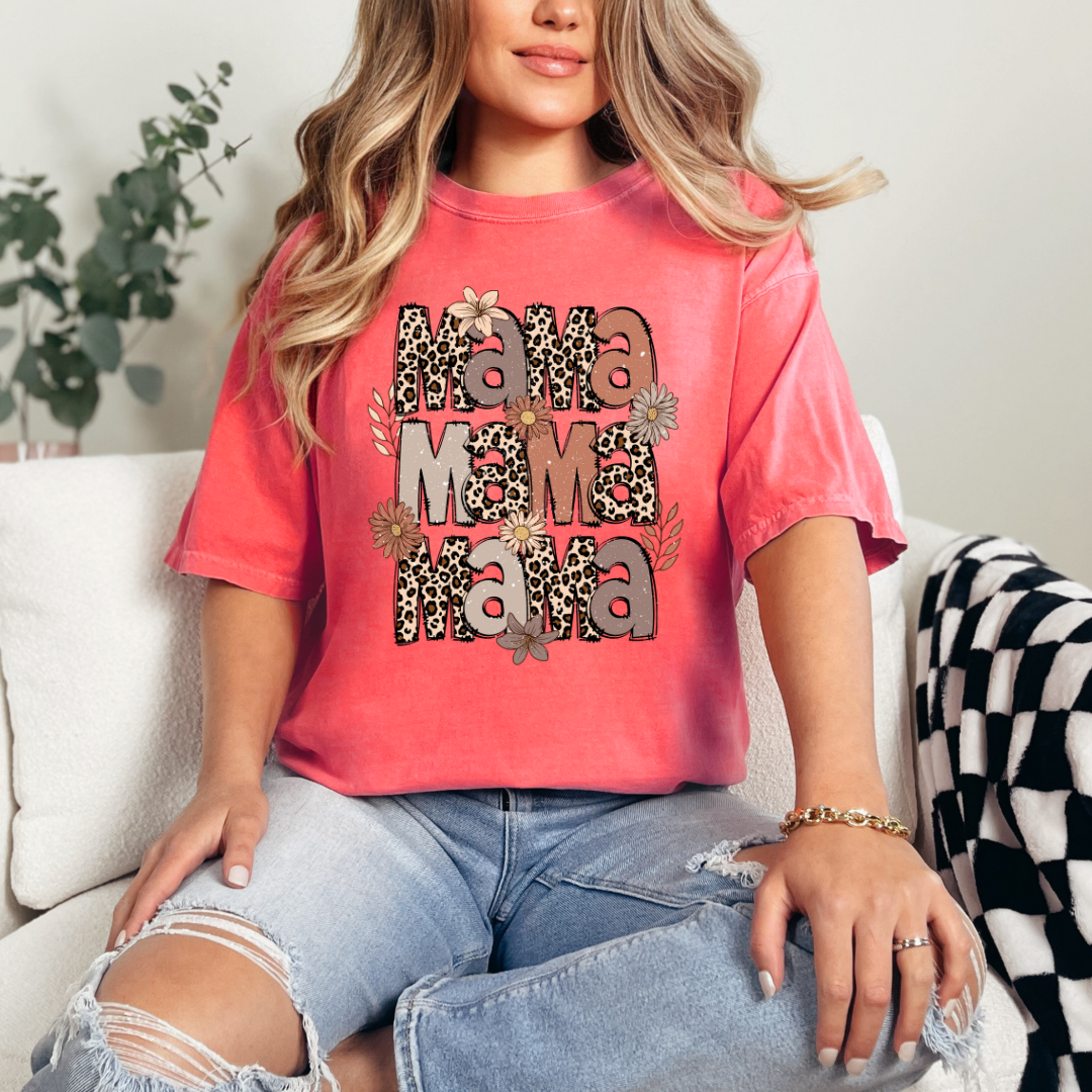 Cheetah Floral Mama Stack Comfort Color
