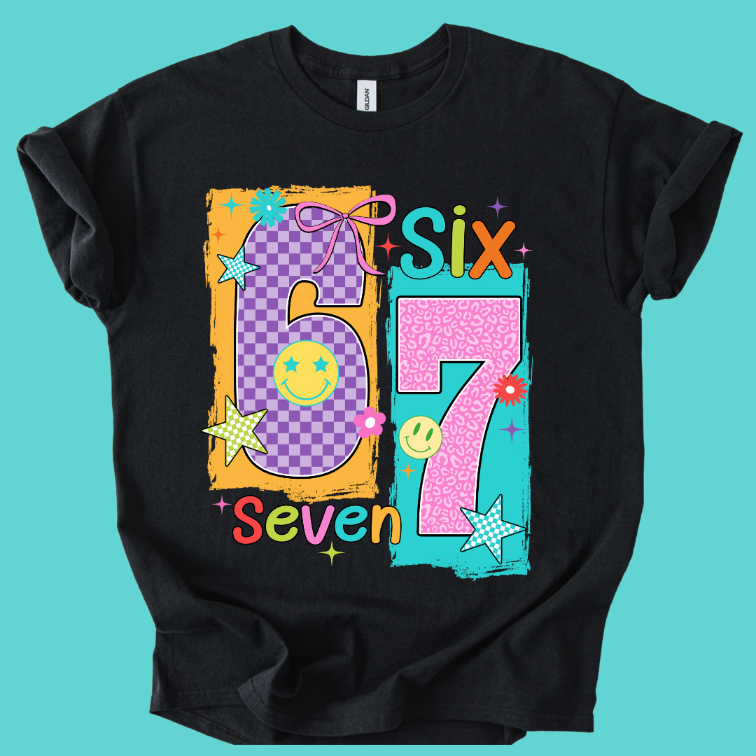 Six Seven Bright Neon Retro Shirt