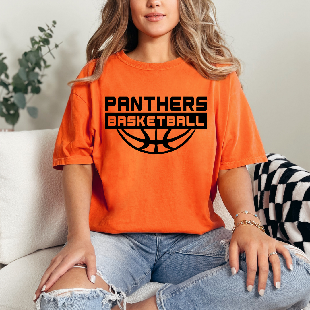 Panthers Basketball Ball Outline (short sleeve, long sleeve, sweatshirt, hoodie)
