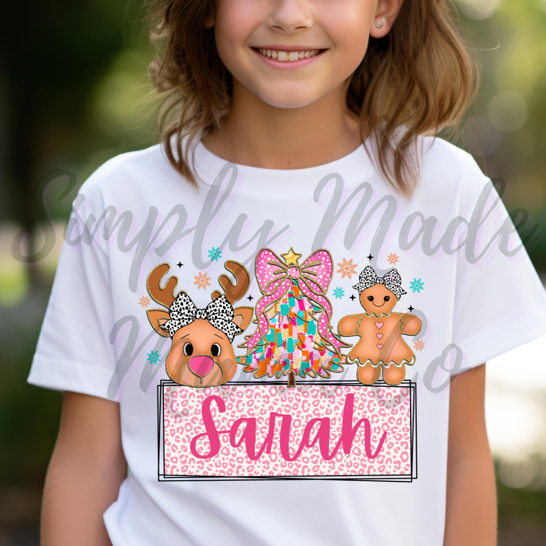 Customizable Christmas Shirt Girly Collage Shirt