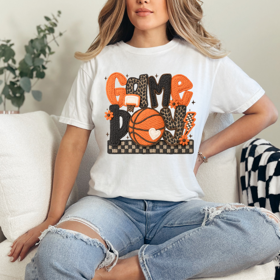 Basketball Game Day Faux Yarn (short sleeve, long sleeve, sweatshirt, hoodie)
