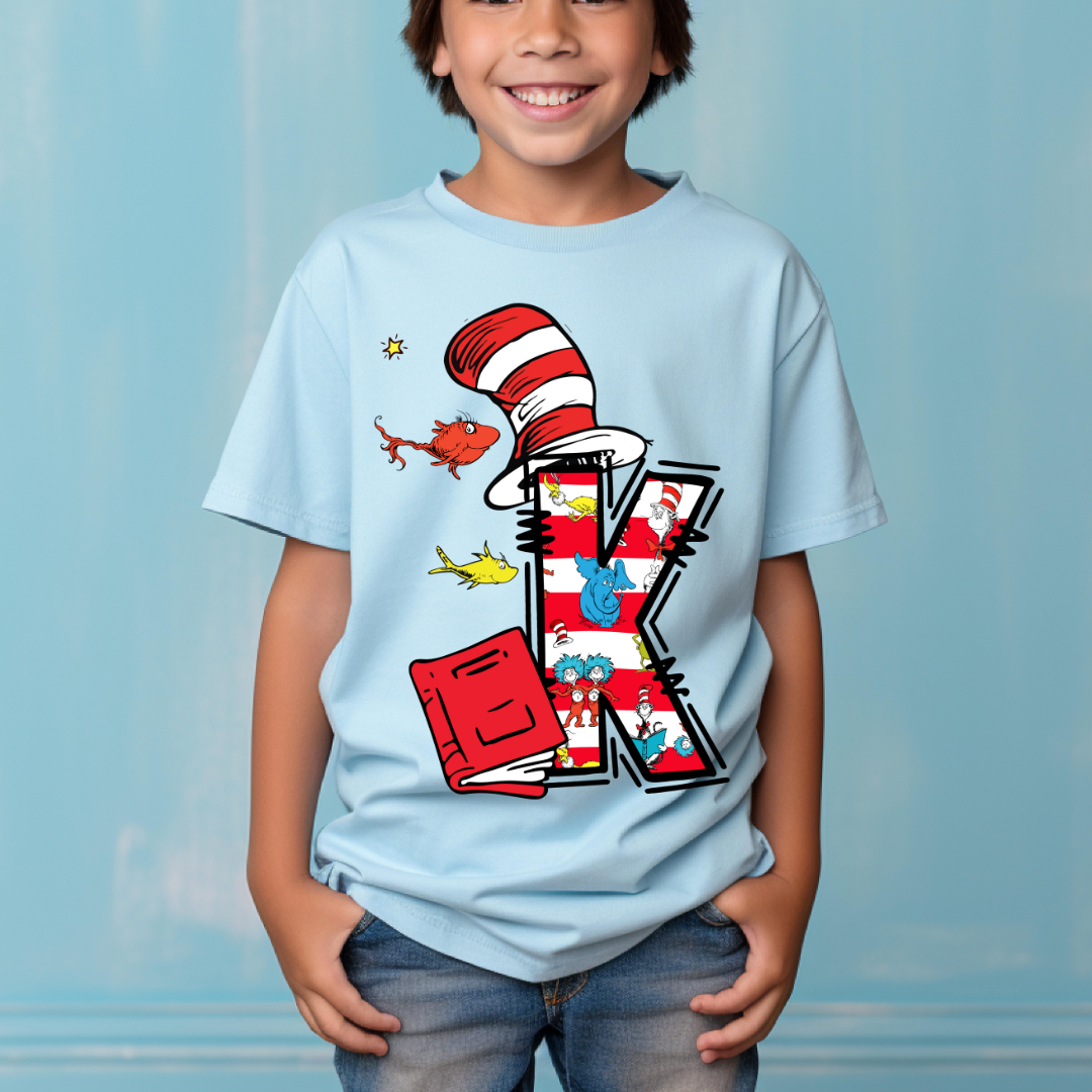 Custom Letter Dr. Seuss Shirt (Toddler & Youth)