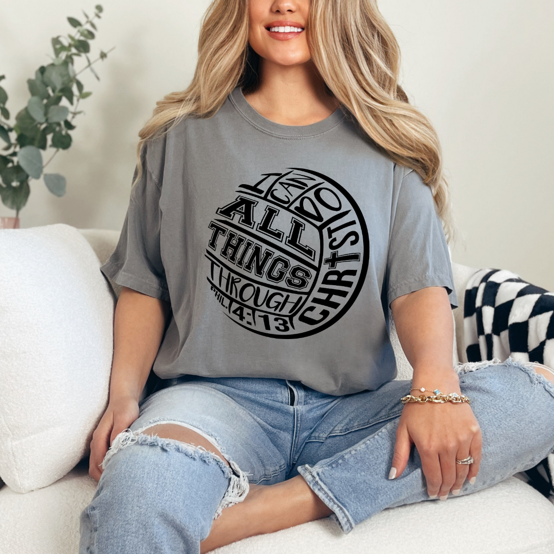 Volleyball Scripture Grey Comfort Color