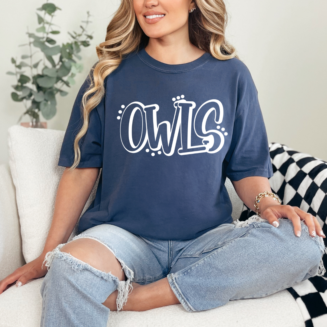 Owls Dot Letters (short sleeve, long sleeve, sweatshirt, hoodie)