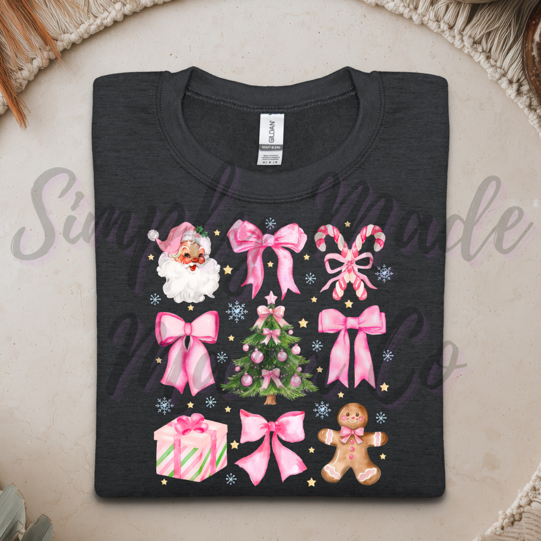 Pink Santa Collage Youth Sweatshirt
