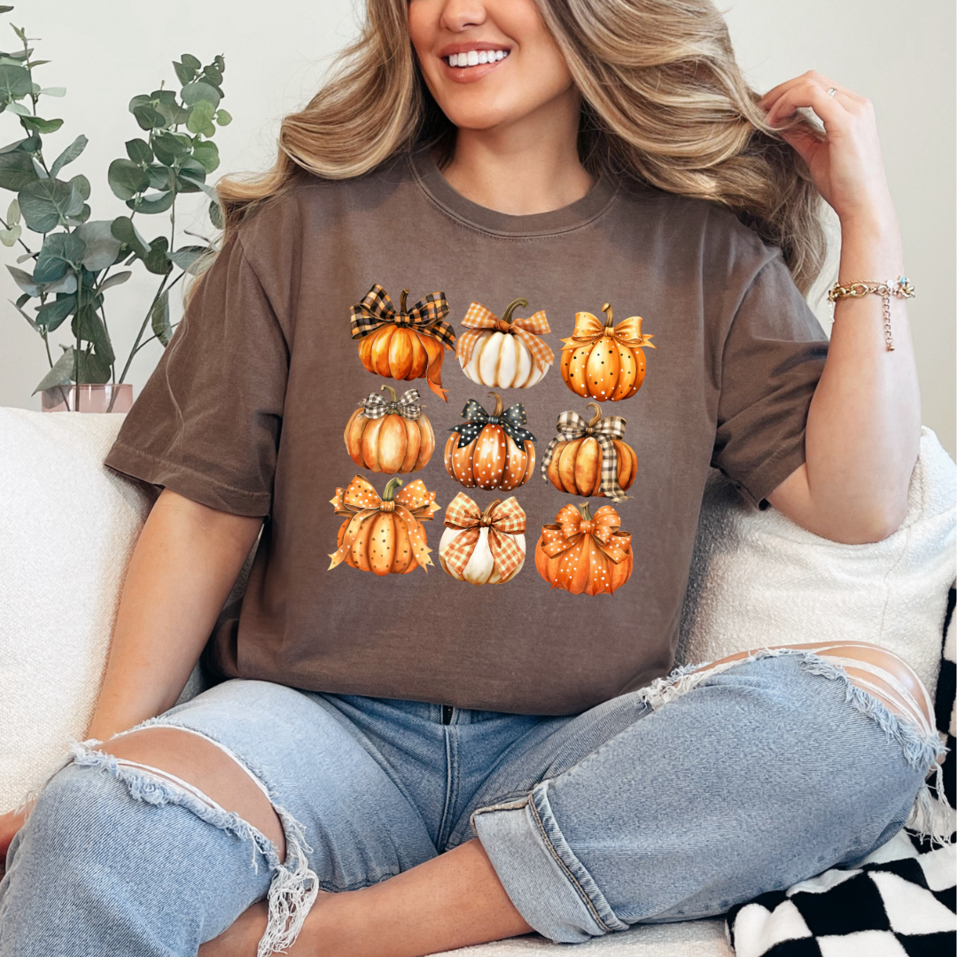 Pumpkins with Bows Adult Shirt