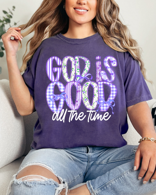 God Is Good Quilted Purple Comfort Color