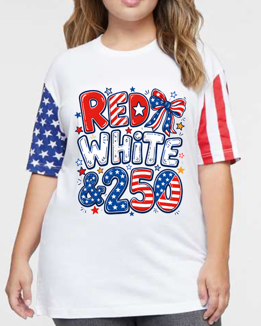 Red, White, and 250 Stars and Stripes Shirt