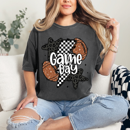 Game Day Football Checkered with Stars Comfort Color