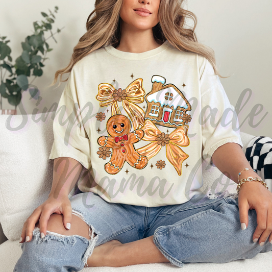 Gingerbread and Bow Collage Comfort Color