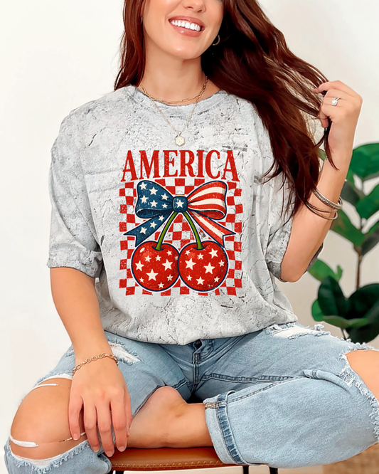 America Cherries Checkered Comfort Color Blast