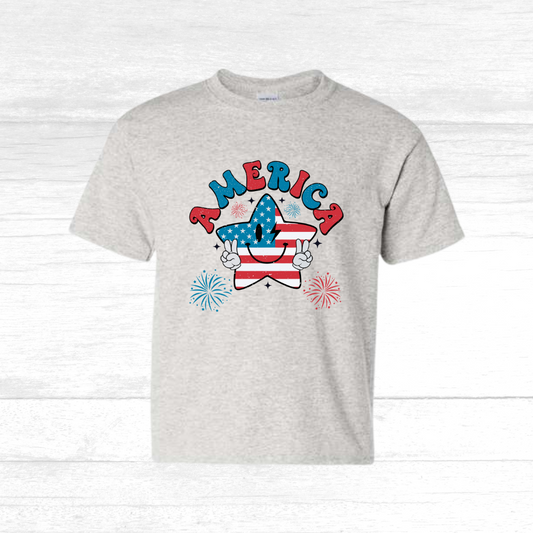 America Star Peace Gildan Youth Shirt