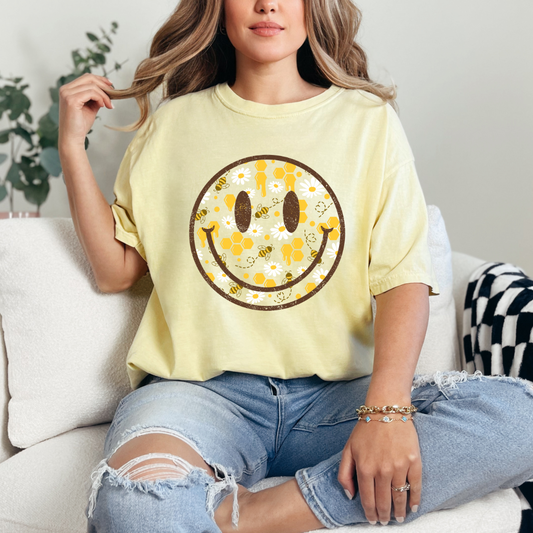 Honey Bee Smiley Face Shirt