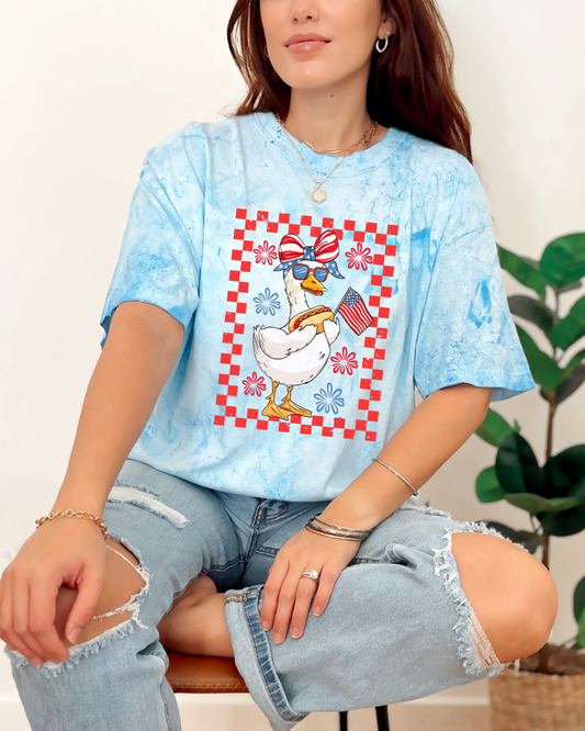 Goose with Bow and Flag Comfort Color Blast