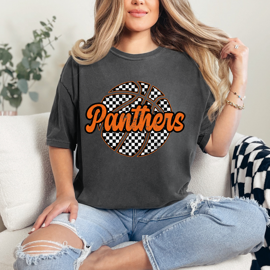 Panthers Checkered Basketball (short sleeve, long sleeve, sweatshirt, hoodie)