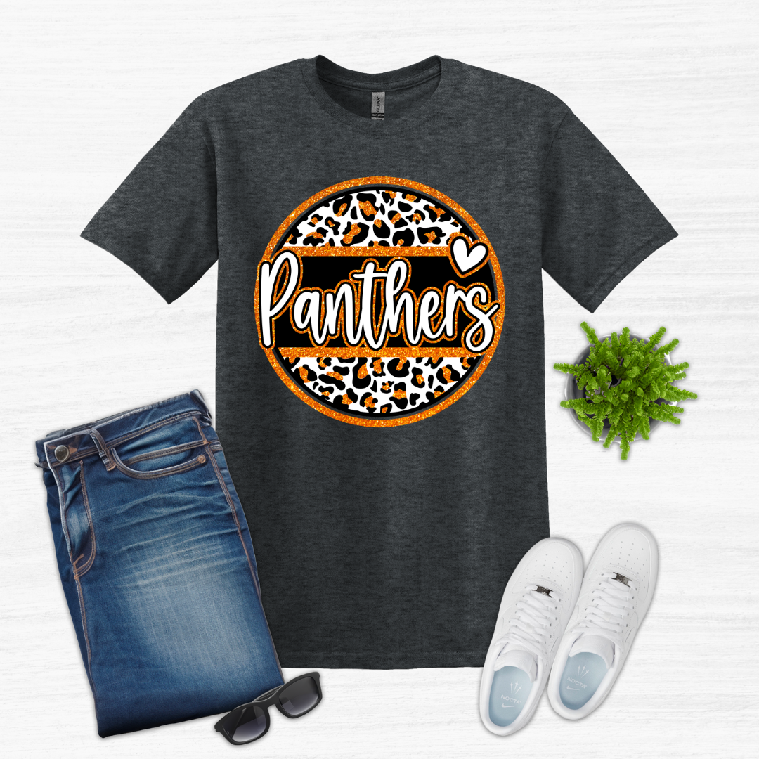 Panther Cheetah Circle Gildan Short Sleeve (Youth and Adult)