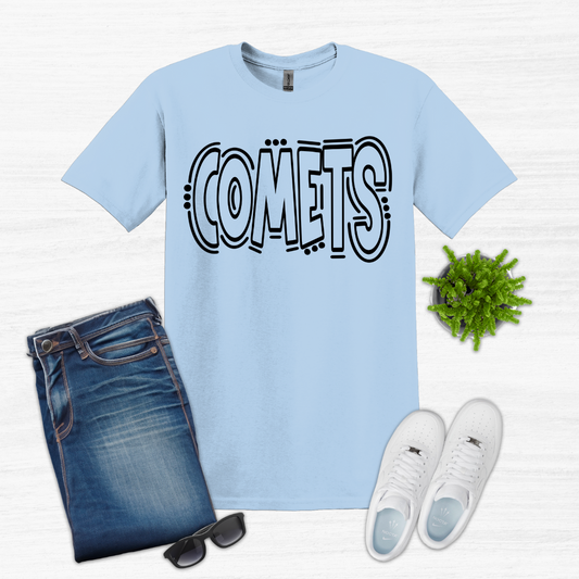 Comets Doodle Gildan Short Sleeve (Toddler, Youth and Adult)