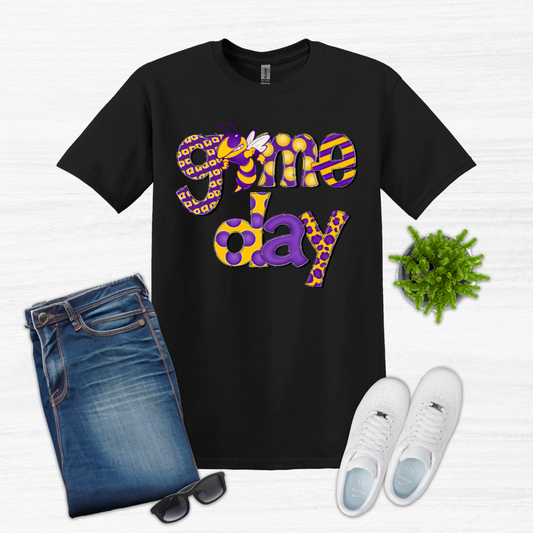 Game Day Purple and Yellow Gildan Short Sleeve (Youth and Adult)