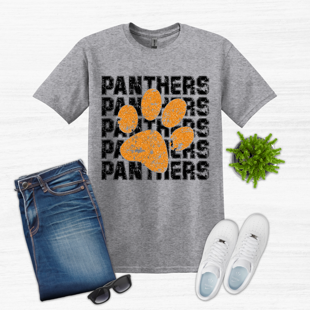 Panthers Block Letters Gildan Short Sleeve (Youth and Adult)