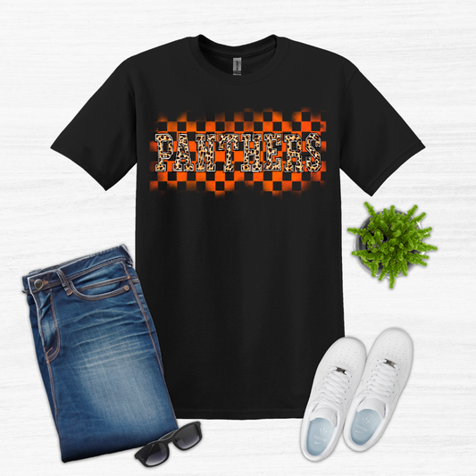 Panthers Checkered Cheetah Gildan Short Sleeve (Youth and Adult)