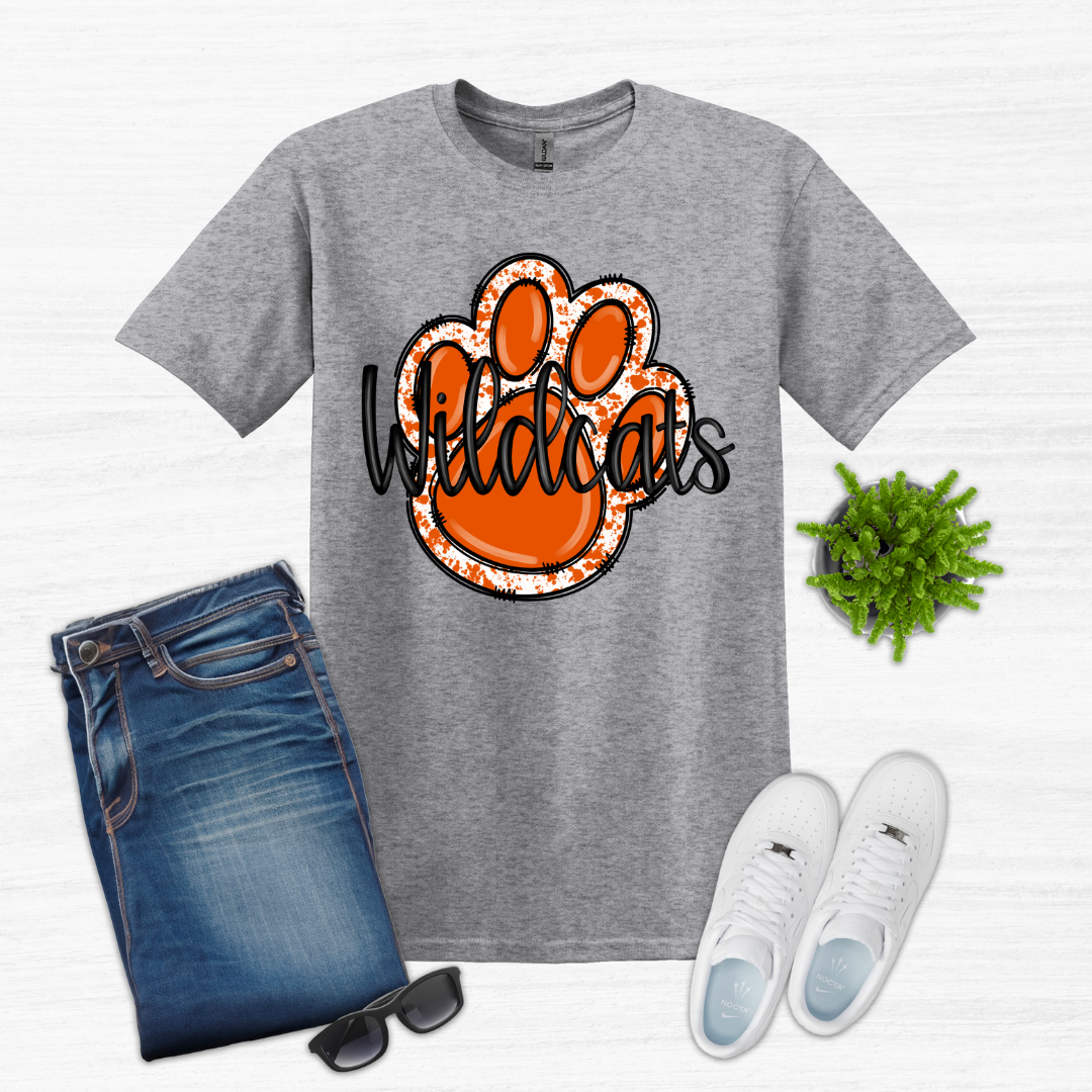 Wildcats Paw Print Gildan Short Sleeve (Youth and Adult)