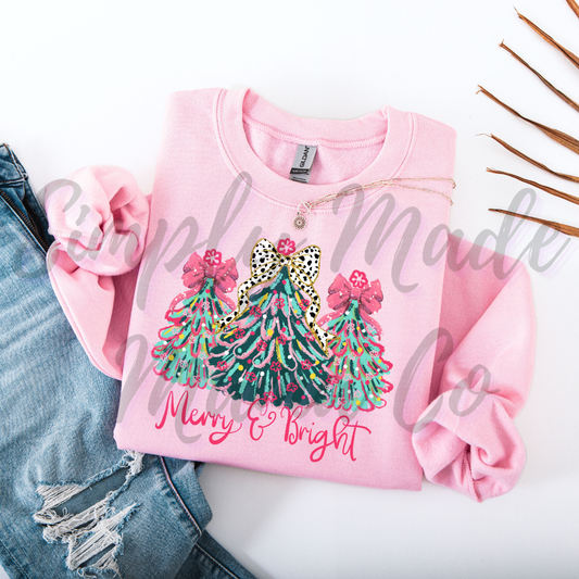 Merry and Bright Christmas Tree Sweatshirt