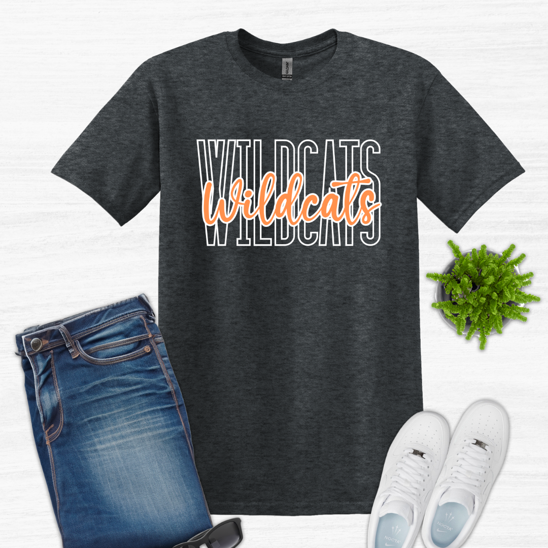 Wildcats Script Grey Gildan Short Sleeve (Youth and Adult)