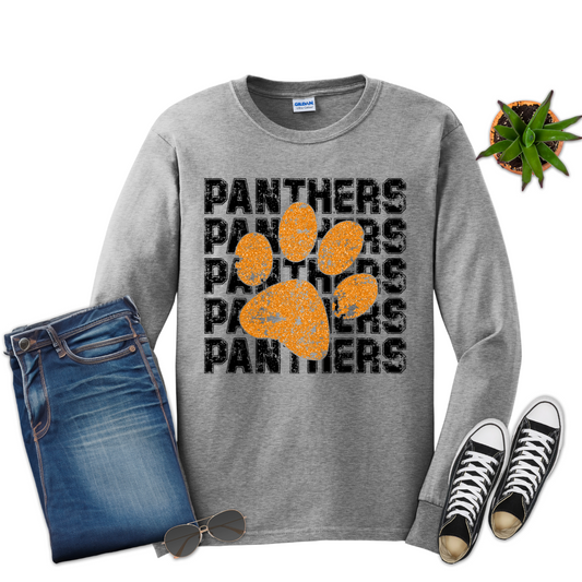 Panthers Block Letters Gildan Long Sleeve (Youth and Adult)