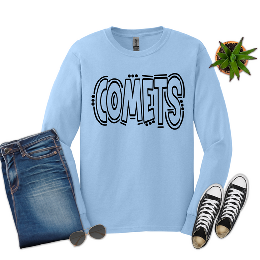 Comets Doodle Gildan Long Sleeve (Youth and Adult)