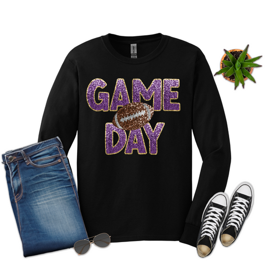 Game Day Purple Gold Gildan Long Sleeve (Youth and Adult)