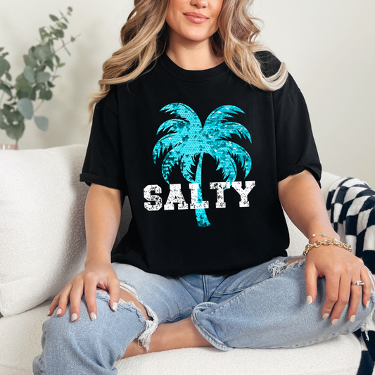 Salty Palm Tree (Black) Shirt