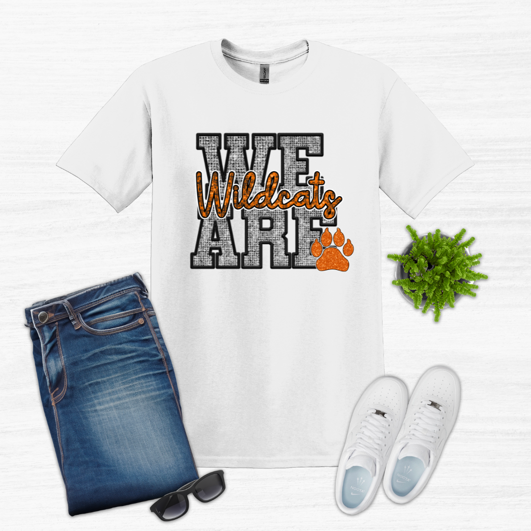 We Are Wildcats Faux Sequin Gildan Short Sleeve (Toddler, Youth, Adult)