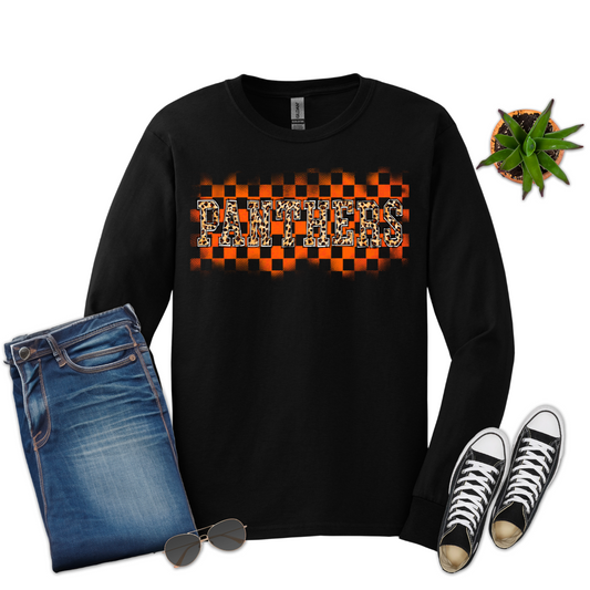 Panthers Checkered Cheetah Gildan Long Sleeve (Youth and Adult)