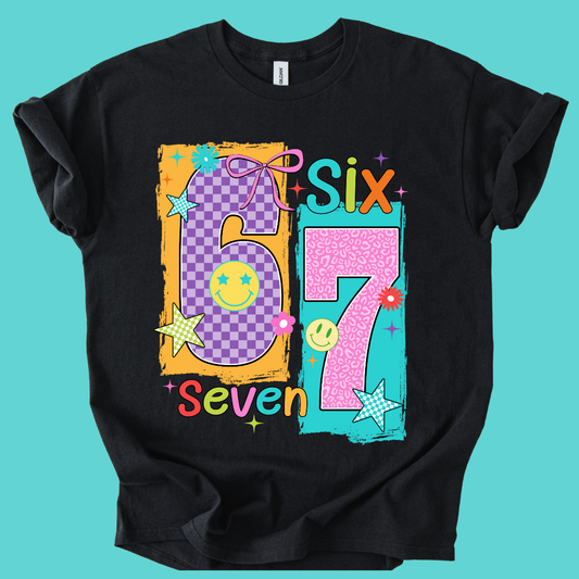 Six Seven Bright Neon Retro Shirt