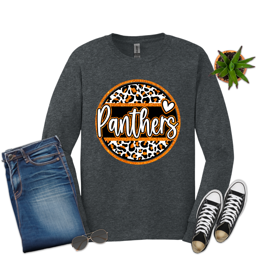 Panther Cheetah Circle Gildan Long Sleeve (Adult)