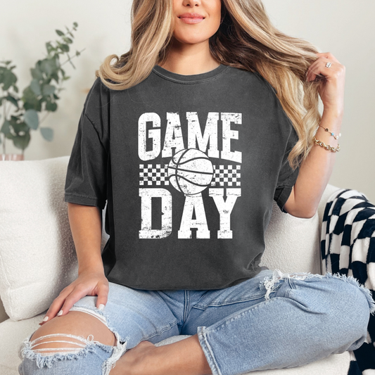 Panthers Checkered Game Day Basketball (short sleeve, long sleeve, sweatshirt, hoodie)