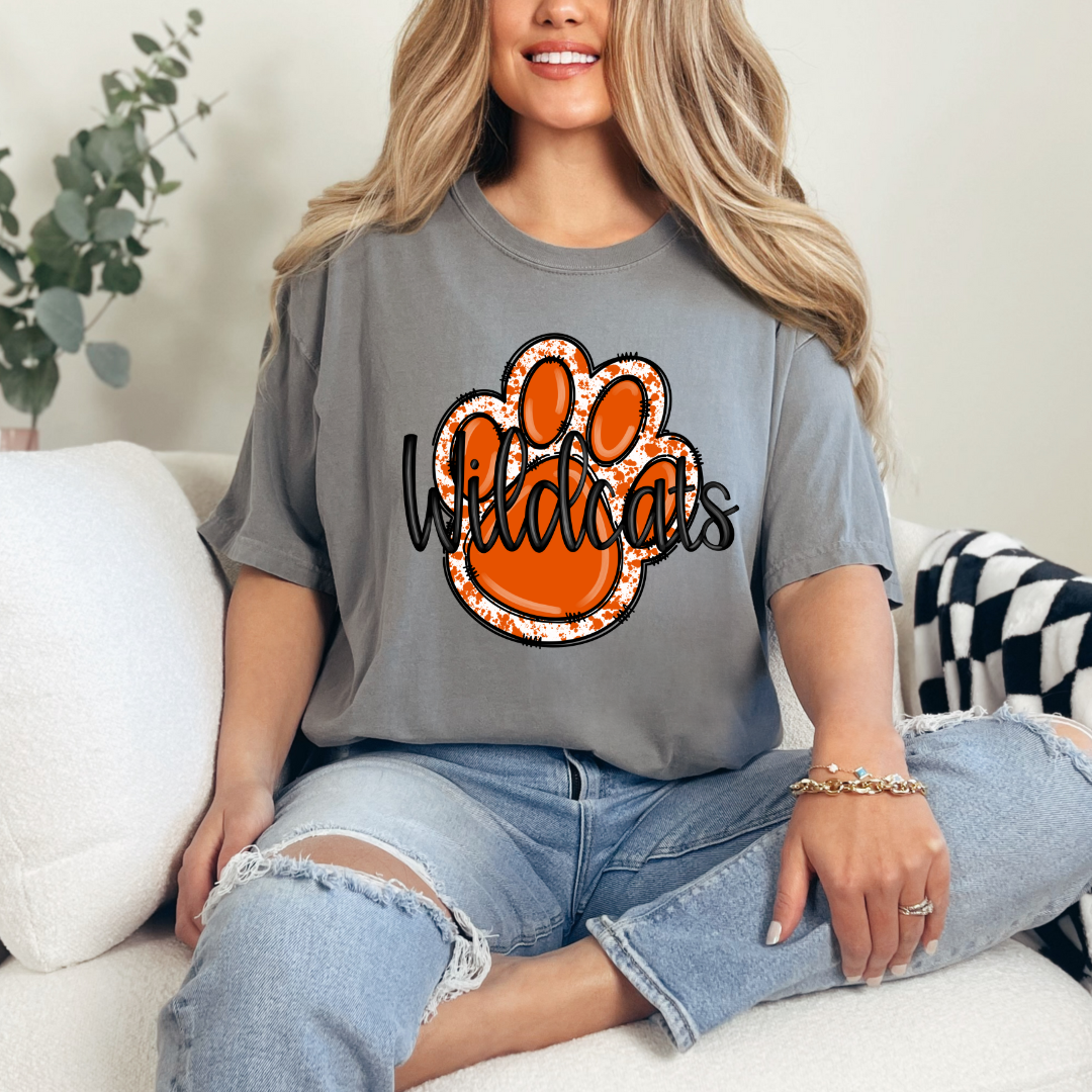 Wildcats Paw Print Comfort Color (Adult Only)