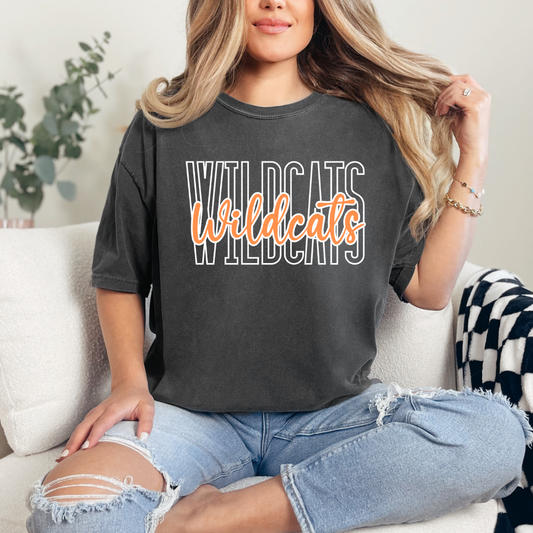 Wildcats Script Grey Comfort Color (Adult Only)