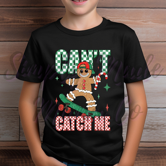 Can't Catch Me Gingerbread Man Youth Shirt