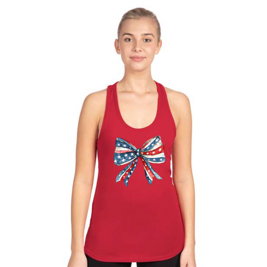 Red White Blue Bow TANK TOP
