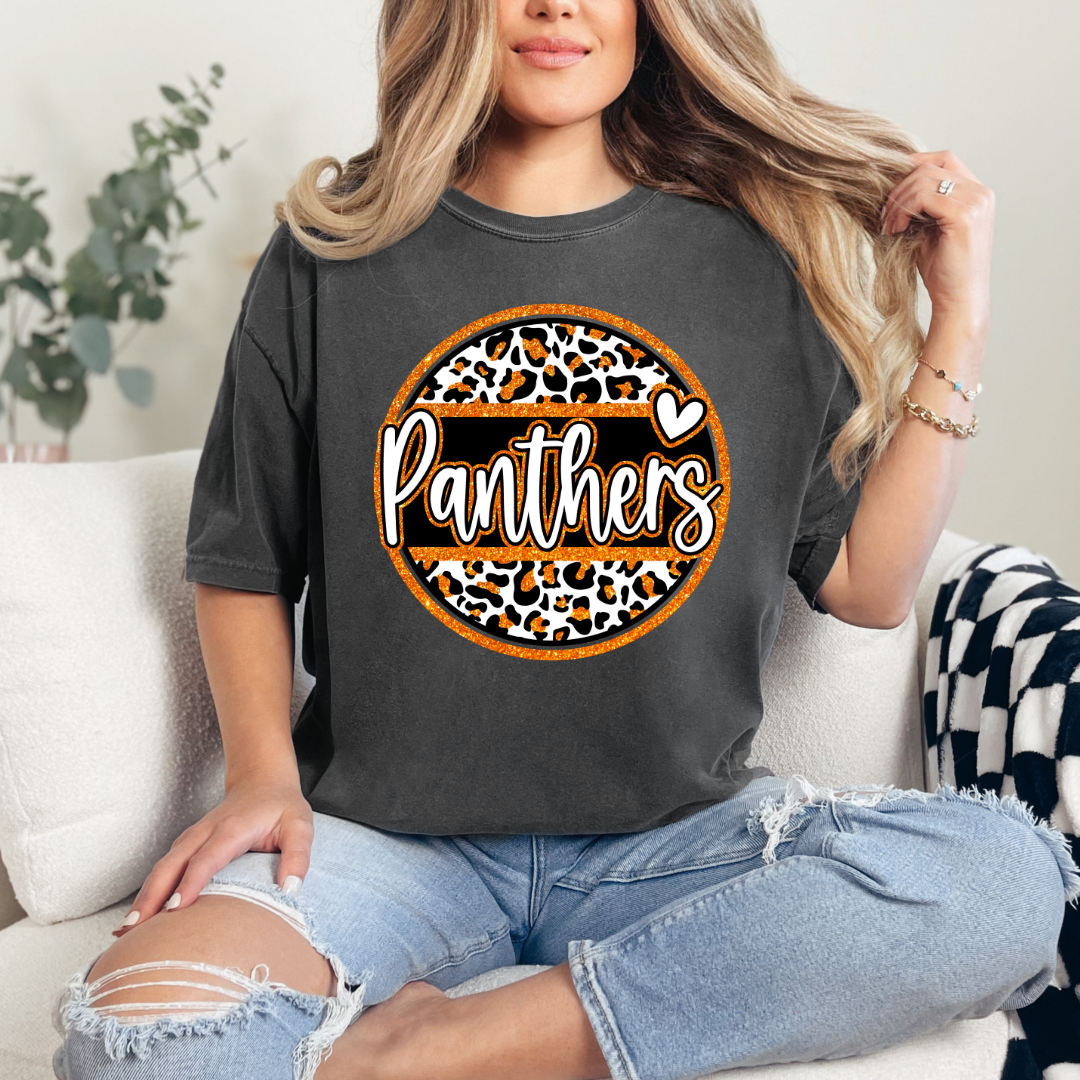 Panthers Cheetah Circle Comfort Color (Adult Only)